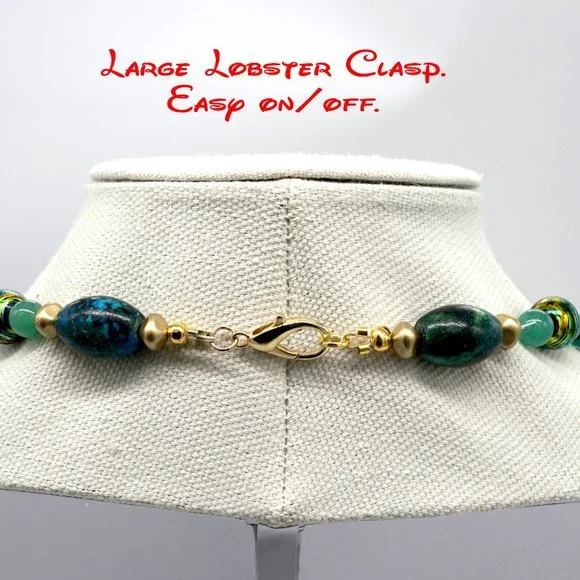 Aladdin color theme necklace. Green, Blue. - Picture 4 of 4